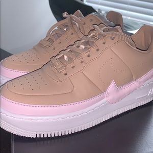 ADORABLE NIKE nude/baby pink Jester Air Force 1
